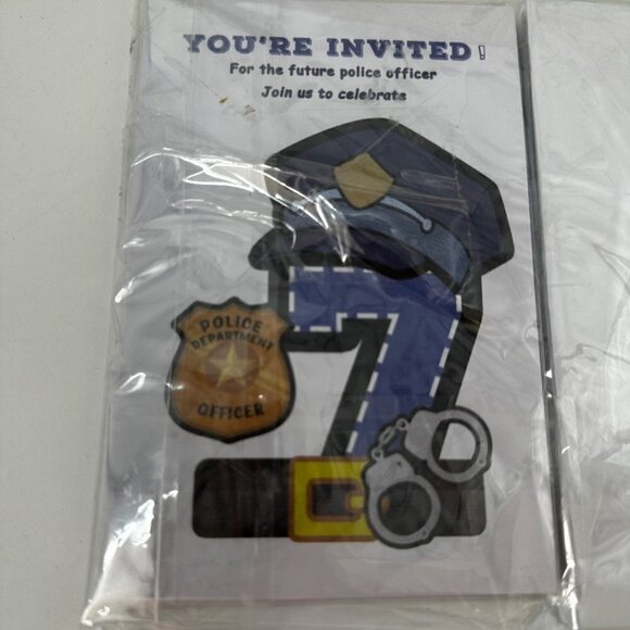 7 Year old Police Officer theme Invitations - Picture 1 of 3